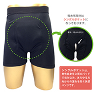 尿漏れ安心ボクサーパンツ　シングルポケット「ブラックホール」（吸水布が本体と同色） 50cc 